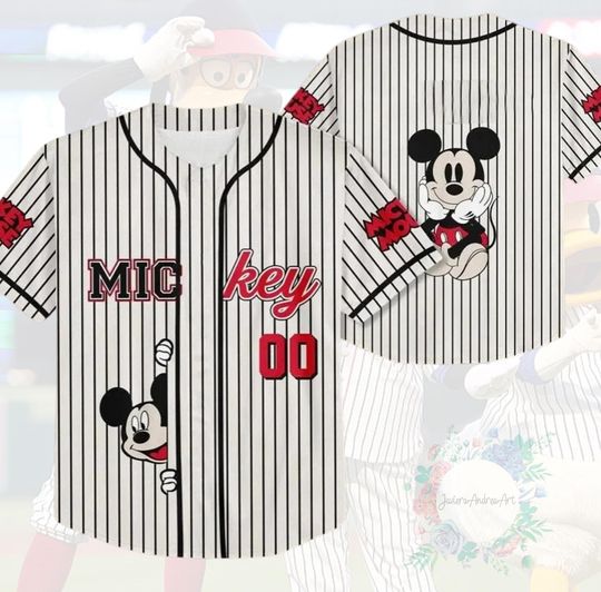 Discover Personalize Disney Mickey and friends Baseball Jerseys, Disneyland Kid Youth Adult Baseball Jersey