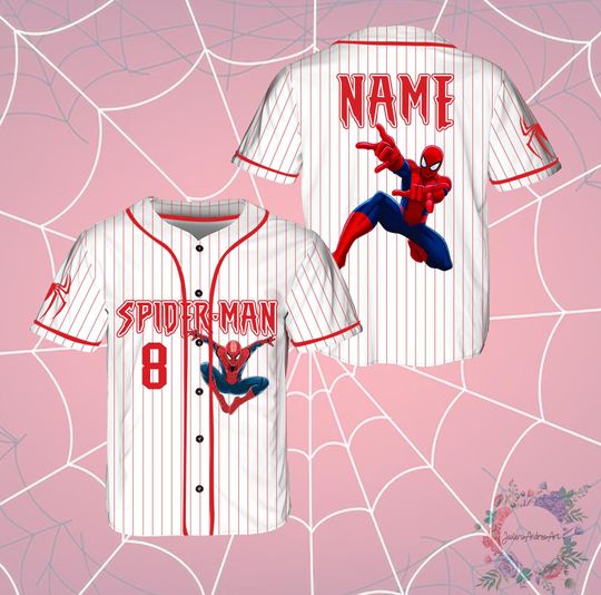 Discover Personalize Disney Amazing Spider Man Jersey, Custom Kids Youth Adult Disney Baseball Jersey