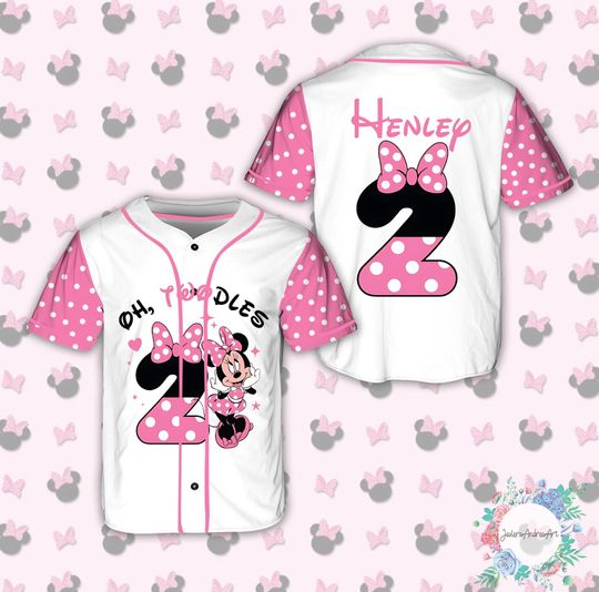 Discover Oh Twodles, Minnie Birthday Baseball Jersey, Minnie Mouse Party, Disney Birthday Shirt