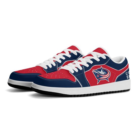 Columbus Blue Jackets Low Top Sneakers, NHL Fan Shoes, Gift for Hockey Lovers
