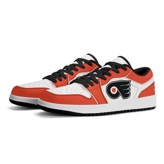 Discover Custom Philadelphia Flyers Low Top Sneakers - Personalized NHL Hockey Fan Shoes
