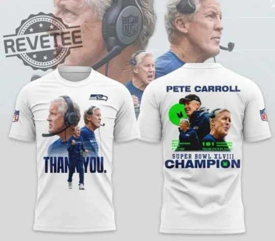 Discover Seattle Seahawks Pete Carroll Memorial 3D T-Shirt Coach Seattle Seahawks 2026