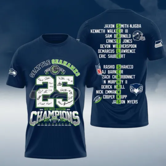 Discover Seattle Seahawks NFC West Division Champions 2026 T-Shirt