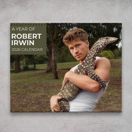 Discover Robert Irwin 2026 Wall Calendar, Celebrity Fan Planner, Animal Lover Wall Calendar, Celebrity Crush Merch, Funny Holiday Gift for Her