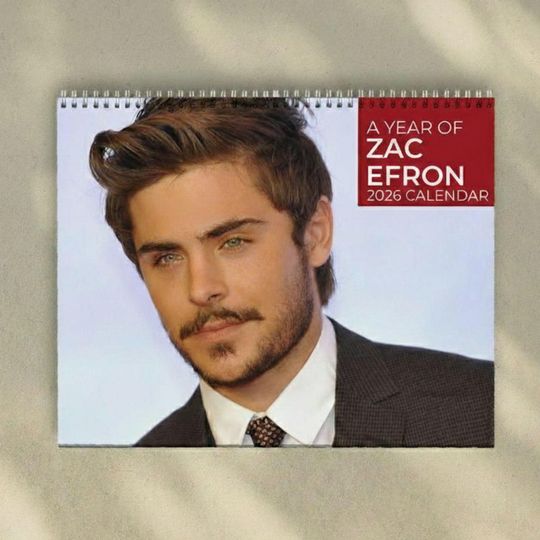Discover Celebrity Wall Calendar 2026, Actor Portrait Monthly Calendar, Aesthetic Wall Decor, Gift for Fans, Modern Home Office Calendar