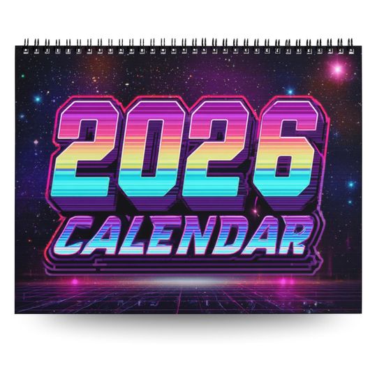 2026 Retro Gamer Wall Calendar: Monthly Planner, Game Room Dcor