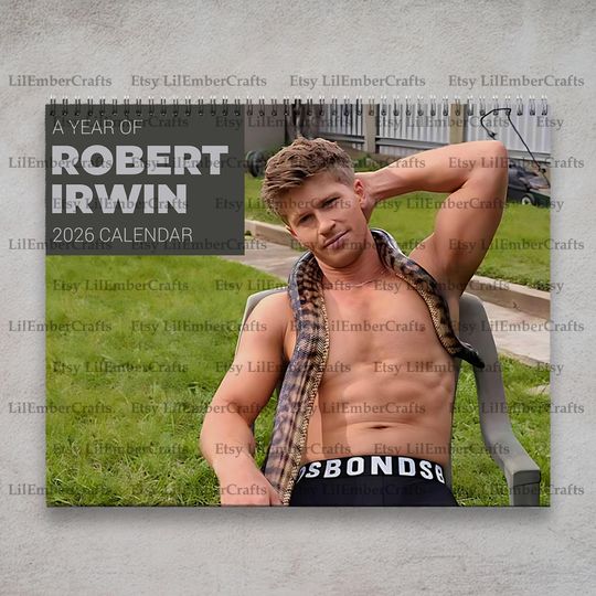 Discover Robert Irwin 2026 Wall Calendar, Celebrity Fan Planner, Animal Lover Wall Calendar, Celebrity Crush Merch, Funny Holiday Gift for Her