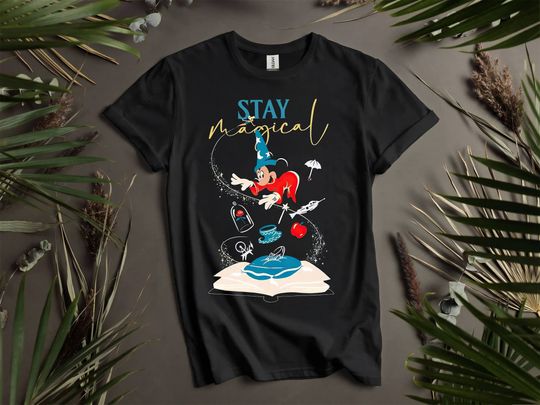 Fantasia Sorcerer Mickey Mouse Disney T-Shirt for Men, Women, and Kids