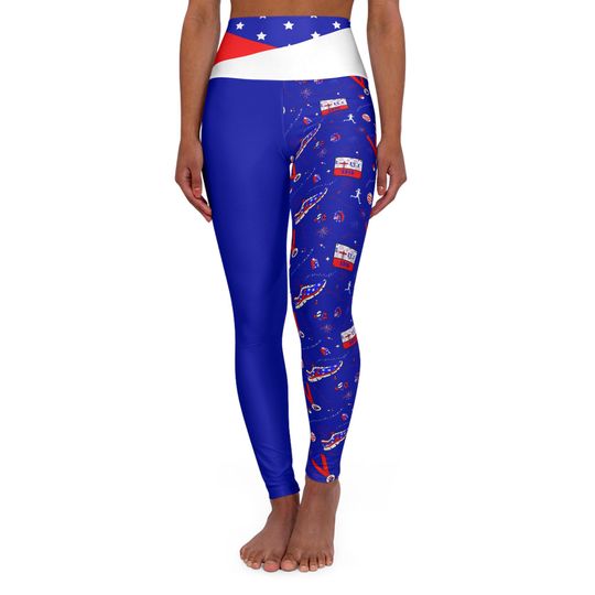 Discover God Bless Main St. USA High Waist Yoga Leggings for Women