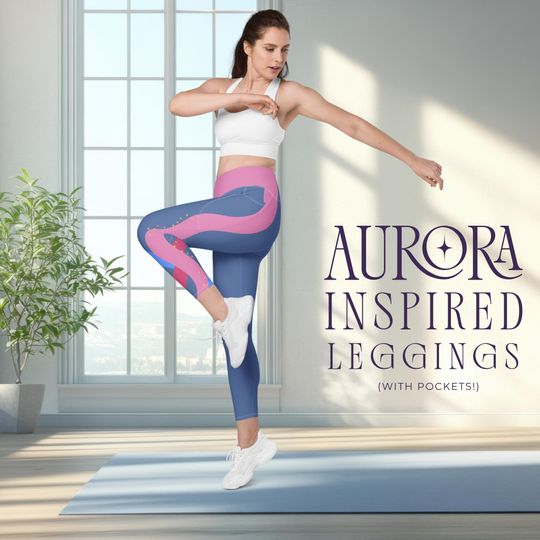 Discover Aurora Sleeping Beauty High Waist Yoga Leggings for Women