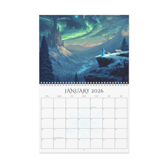 Discover Twelve Seasons Pixel Fantasy Wall Calendar 2026 | 12 Vibrant Seasonal Landscapes