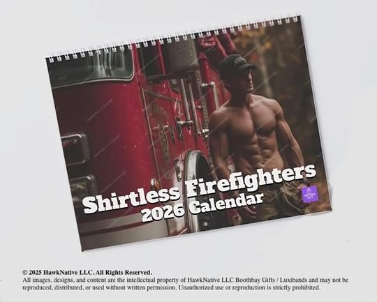 Discover Shirtless Firefighter 2026 Calendar |  Gag Gift Secret Santa First Responder