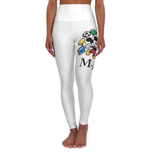 Discover Cartoon Mouse with Balloons High Waisted Yoga Leggings