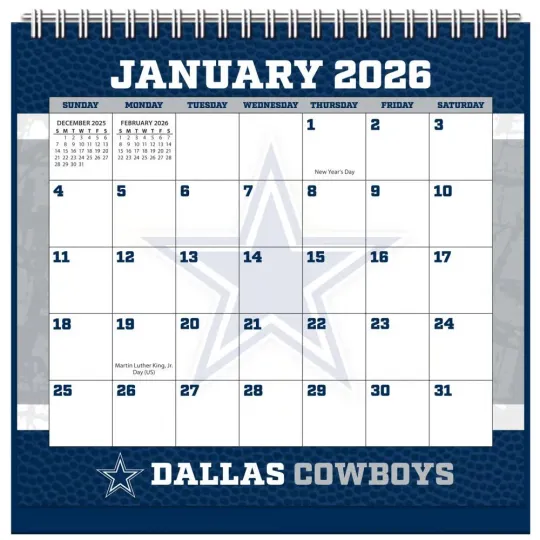 Discover Lang Companies,  football Dallas Cowboys 2026 Easel Desk Calendar