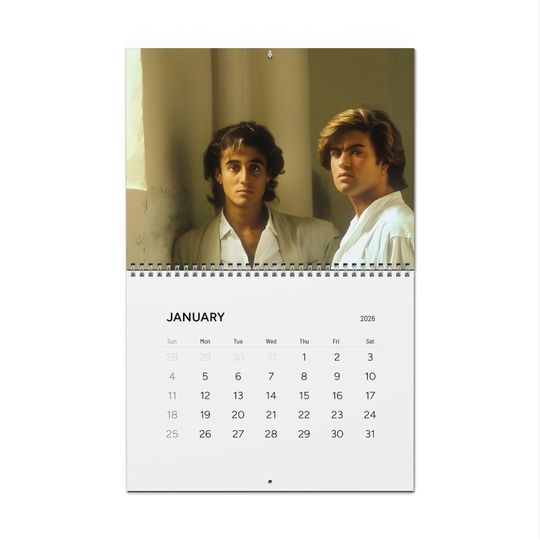 Discover WHAM Wall Calendar 2026, George Michael, Andrew Ridgley, Gifts for Friends