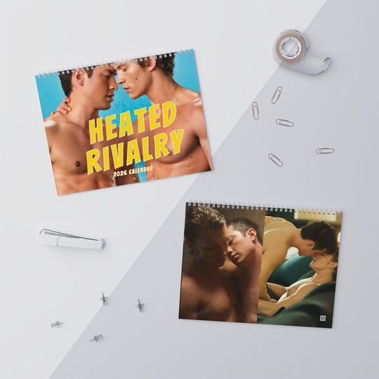 Discover Heated Rivalry 2026 Wall Calendar, Male Aesthetic Monthly Planner, LGBTQ+ Lovers Art Calendar