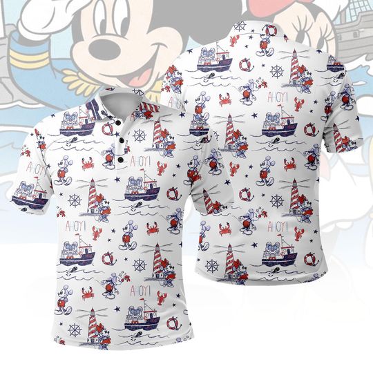 Discover Mickey Mouse Cruise Adventure Polo Shirt, Matching Disney Cruise Outfit for Summer Vacation, Disney Cruise Mens Polo Shirt