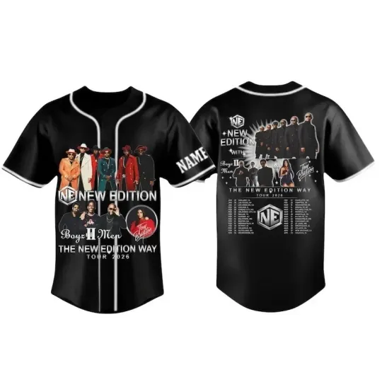 Custom The New Edition Way Tour 2026 Baseball Jersey, New Edition Tour Jersey