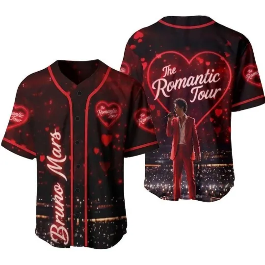 Discover Bruno M@rs The Romantic Tour 2026 Baseball Jersey