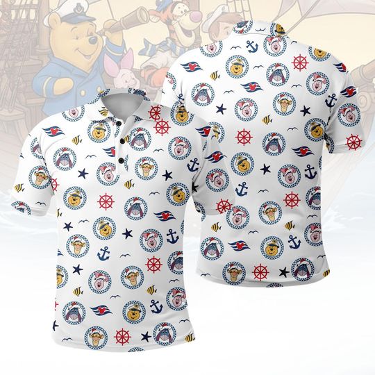 Discover Winnie The Pooh Cruise Polo Shirt, Pooh And Friends Polo Shirt, Disney Cruise Summer Shirt, Eeyore Piglet Tigger Men Polo Shirt
