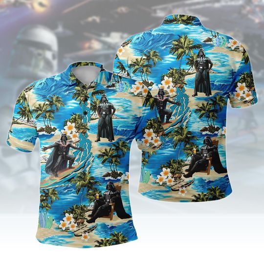 Darth Vader Polo Shirt, Star Wars Men Polo Shirt, Stormtrooper Summer Shirt, Darth Vader Tropical Shirt, Star Wars Fan Gift For Him Her