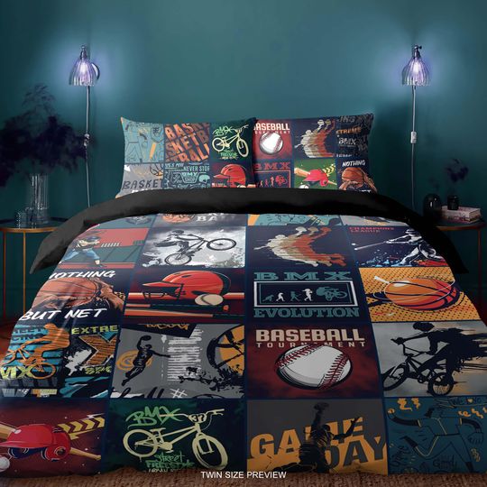 Discover Sporty Dreams Bedding Set Athletic Sports Theme Comforter