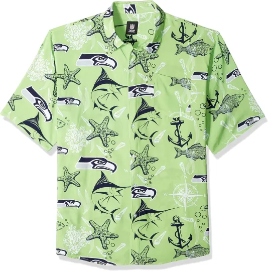 Discover Men's Hawaiian Floral Button-Up Shirt with Football Team Logo