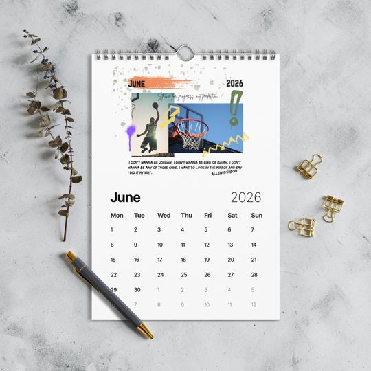 Discover 2026 Basketball Calendar: Inspirational Quotes & Photos Gift