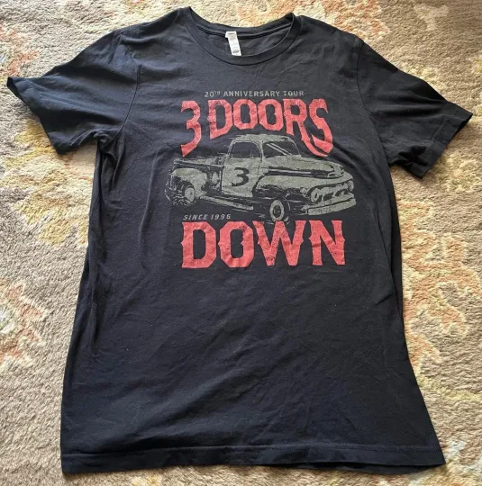 Discover 2016 Post Grunge Black T-Shirt 3 Doors Down 20th Anniversary Tour