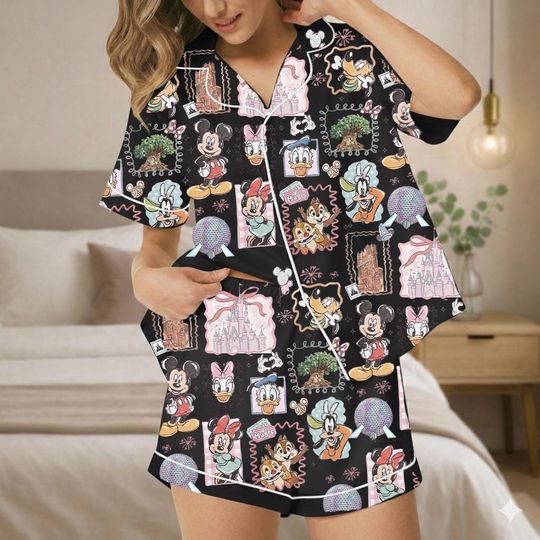 Discover Mickey And Friends Pajamas Set, Disney Characters Women Pajamas, Matching Family Pajamas Set, Magic Kingdom Gifts