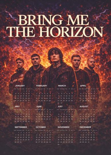 Discover Bring Me The Horizon  Wall Calendar 2026  Rock Band Calendar A3 A4, Punk Music Wall Art