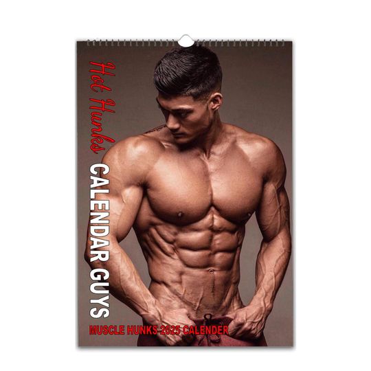 Discover Hot Hunks Calendar Guys Muscle Hunks Calendar 2025/6 Calendar | Choose Start Month/Year | Full Photo Personalised Wall Calendar