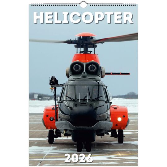 Discover Helicopter Wall Calendar 2026