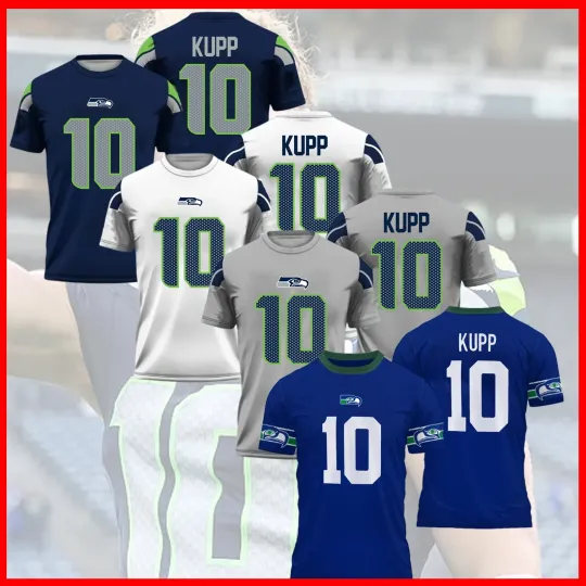 Discover Cooper Kupp #10 Seattle Football 2026 Player Name & Number AOP Fan