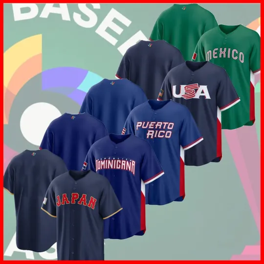 2026 World Baseball Classic Baseball Jersey All Team USA Puerto Rico, Mexico,.