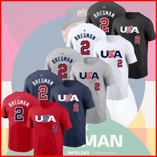 Alex Bregman #2 Team USA  2026 World Baseball Classic Name Number