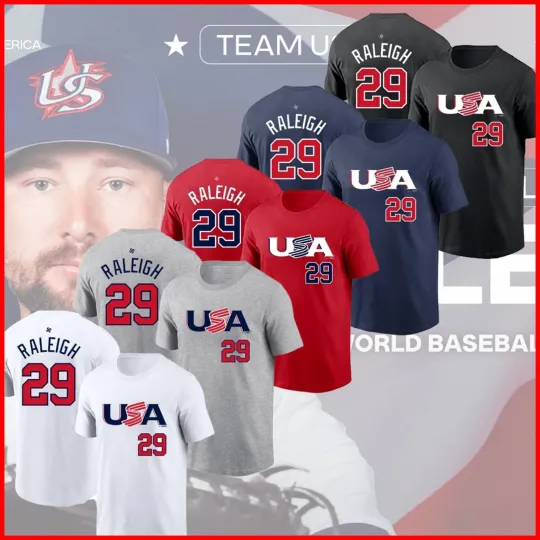 Cal Raleigh #29 Team USA  2026 World Baseball Classic Name Number