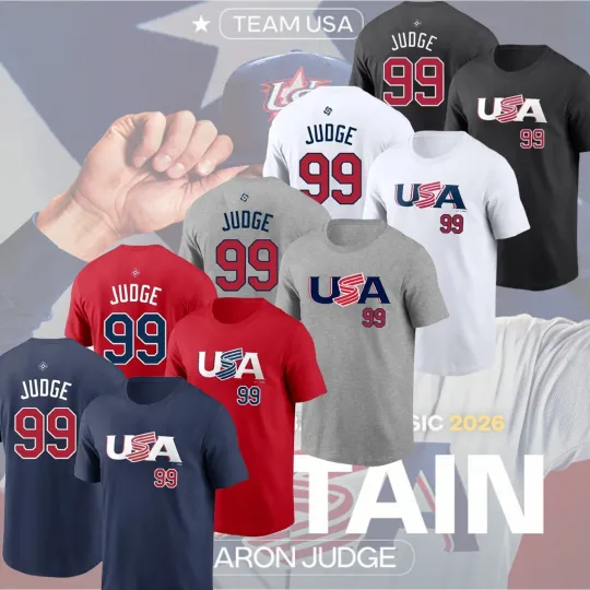 Discover Aaron Judge #99 Team USA  2026 World Baseball Classic Name Number