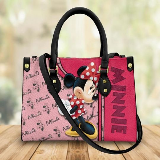 Discover Minnie Mouse Handbag, Disney Minnie Leather Bag, Mickey Mouse Bag, Women Crossbody Bag, Cartoon Leather Bag, Disney Top Handle Bag