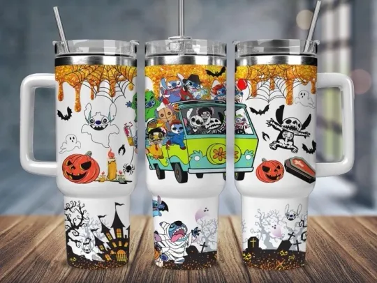 Halloween 40 oz Tumbler with Handle - Scooby Doo Halloween Edition