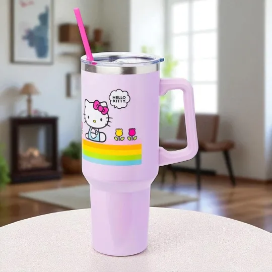 Hello Kitty Cactus 40 oz Stainless Steel Insulated Tumbler with Handle