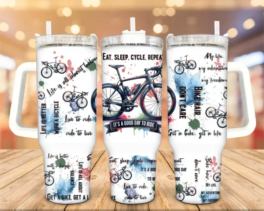 Discover Bicycle Stainless Steel Tumbler 40 oz with Handle