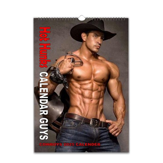 Discover Hot Hunks Calendar Guys Cowboys Calendar 2025/6 Calendar | Choose Start Month/Year | Full Photo Personalised Wall Calendar