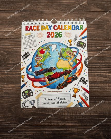Race Day Calendar 2026  Motorsport Art (12 Months)