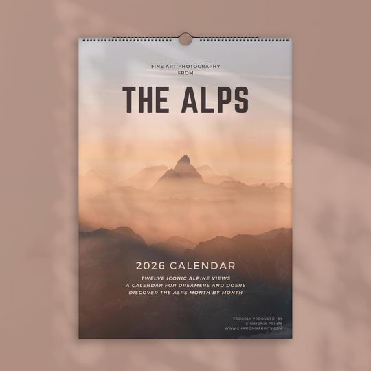 Discover 2026 Alps Wall Calendar | A3/A4 Mountain Photography Calendar
