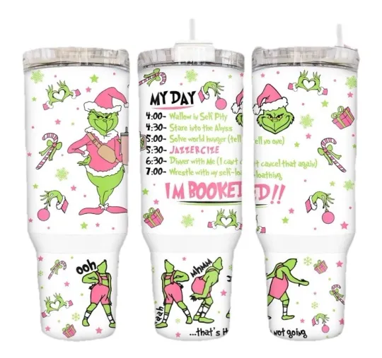 Discover Christmas Themed Stainless Steel Tumbler 40 oz with Handle