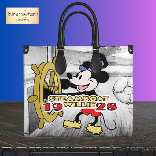 Discover Disneyland Leather Bag, Gift For Her