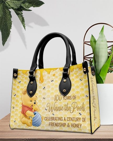 Discover Disneyland 100 Years Winnie The Pooh Bag, Pooh Bear Leather Bag, Magic Kingdom Women Handbag, Gift For Her