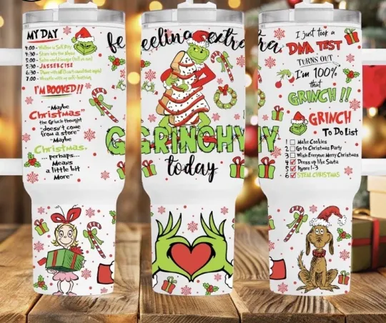 Discover Christmas Funny Character 40 oz Stainless Steel Tumbler with Handle