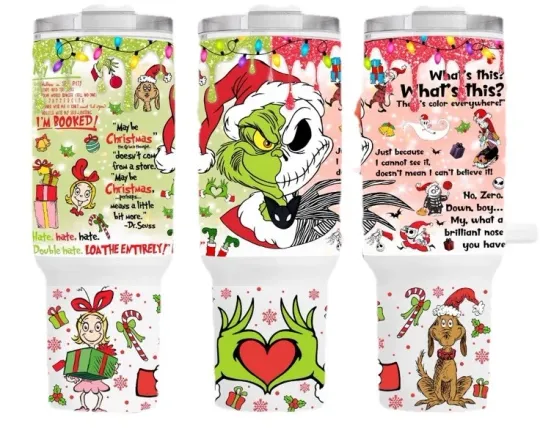 Discover Christmas Nightmare Before Christmas 40 oz Stainless Steel Tumbler with Handle